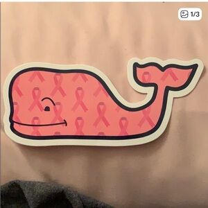 Vineyard Vines Pink Ribbon Whale Sticker